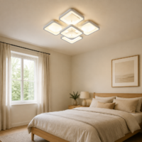 Lustra LED 110W Ceiling 5 Patrate Mini White, Telecomanda