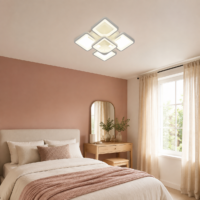 Lustra LED 110W Ceiling 5 Patrate Mini White, Telecomanda