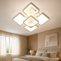 Lustra LED 110W Ceiling 5 Patrate Mini White, Telecomanda