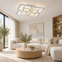 Lustra LED 160W Complete Alb, Telecomanda