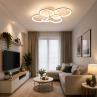 Lustra LED 160W Rings 6 Cercuri, Telecomanda
