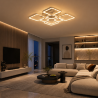 Lustra LED 176W Ceiling 8 Patrate Alb, Telecomanda