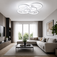 Lustra LED 232W Rings 8 Cercuri, Telecomanda