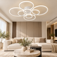 Lustra LED 232W Rings 8 Cercuri, Telecomanda
