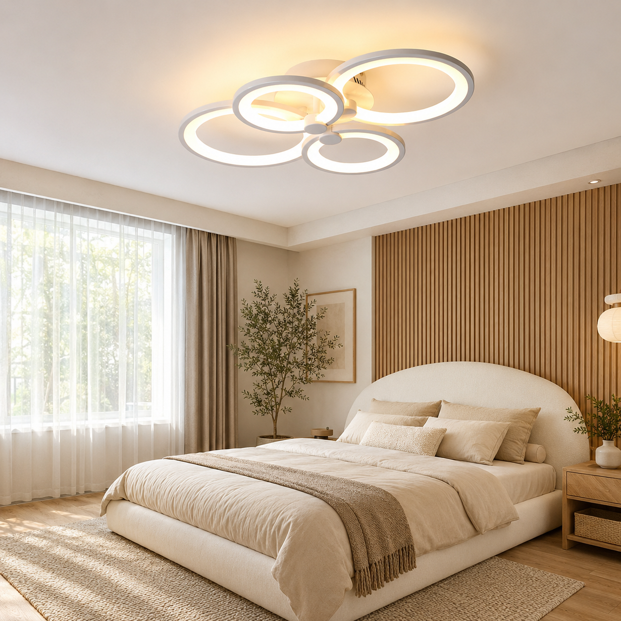 Lustra LED 80W Rings 4 Cercuri, Telecomanda Lustra LED 80W Rings 4 Cercuri, Telecomanda