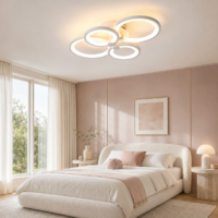 Lustra LED 80W Rings 4 Cercuri, Telecomanda