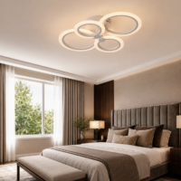 Lustra LED 80W Rings 4 Cercuri, Telecomanda