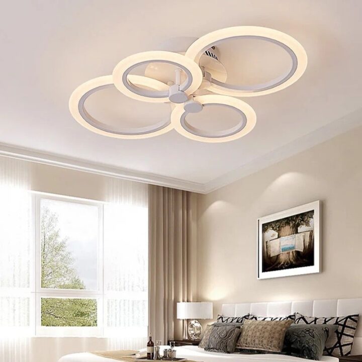 lustra led rings 4 alb