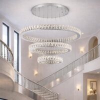 Candelabru LED 184W Cristale 3 Cercuri, Telecomanda