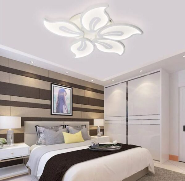 Lustra LED 210W Creative White Flower, Telecomanda