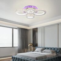 lustra led krystal 4 alb