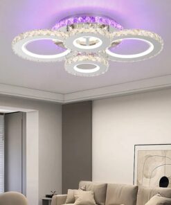 lustra led krystal 4 alb