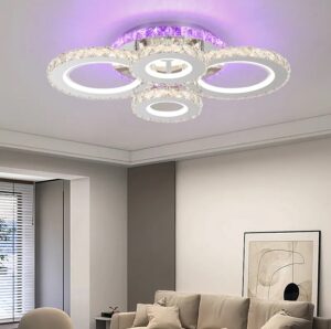 lustra led krystal 4 alb