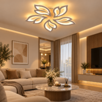 Lustra LED 100W White Lily 5 Mini, Telecomanda