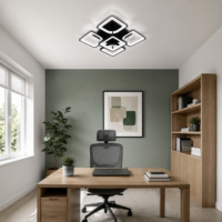 Lustra LED 110W Ceiling 5 Patrate Mini Negru, Telecomanda