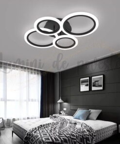 lustra led rings 4 negru