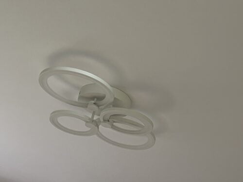 Lustra LED 112W Smart cu Telecomanda Rings 4 Alb photo review