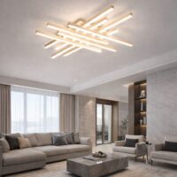 Lustra LED 150W Zig Zag Alb Patrat, Telecomanda