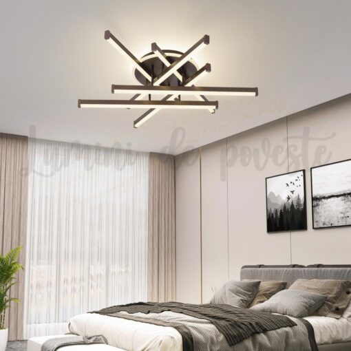 Lustra LED Zig Zag Maro Rotund