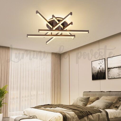 Lustra LED Zig Zag Maro Rotund