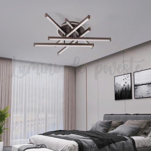 Lustra LED Zig Zag Maro Rotund