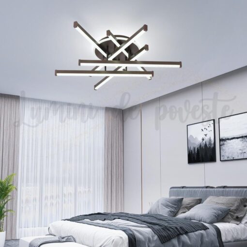 Lustra LED Zig Zag Maro Rotund