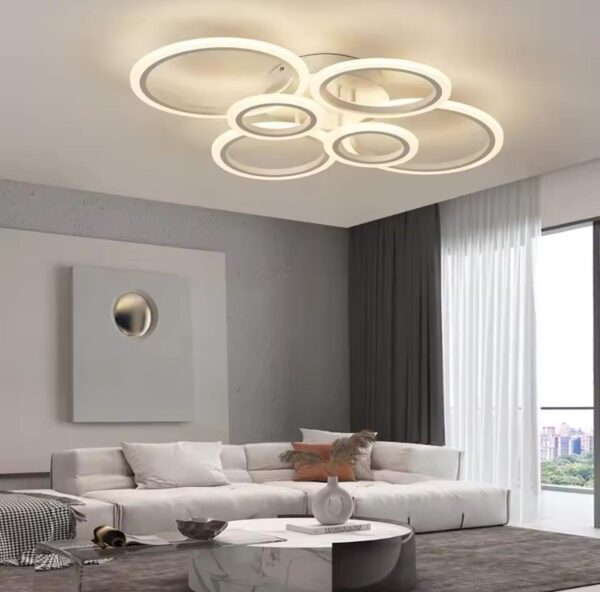 lustra led 160w smart rings 6 alb 1