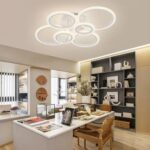 lustra led 160w smart rings 6 alb