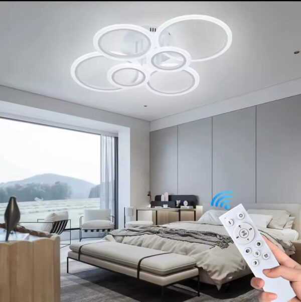 lustra led 160w smart rings 6 alb 2