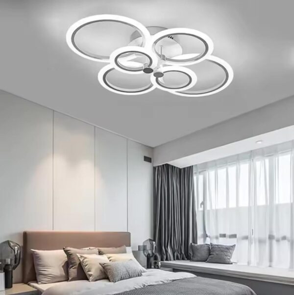 lustra led 160w smart rings 6 alb 3