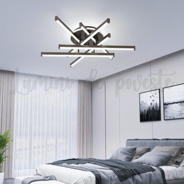 Lustra LED Zig Zag Maro Rotund