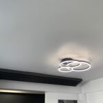 Lustra LED 154W Minimalist 3 Black, LED inclus, 3 surse de iluminare, Telecomanda, Dimabil, Lumina: Cald, Natural, Rece photo review