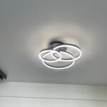 Lustra LED 154W Minimalist 3 Black, LED inclus, 3 surse de iluminare, Telecomanda, Dimabil, Lumina: Cald, Natural, Rece photo review