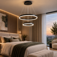 Candelabru LED 102W Minimalist 2 Black, Telecomanda