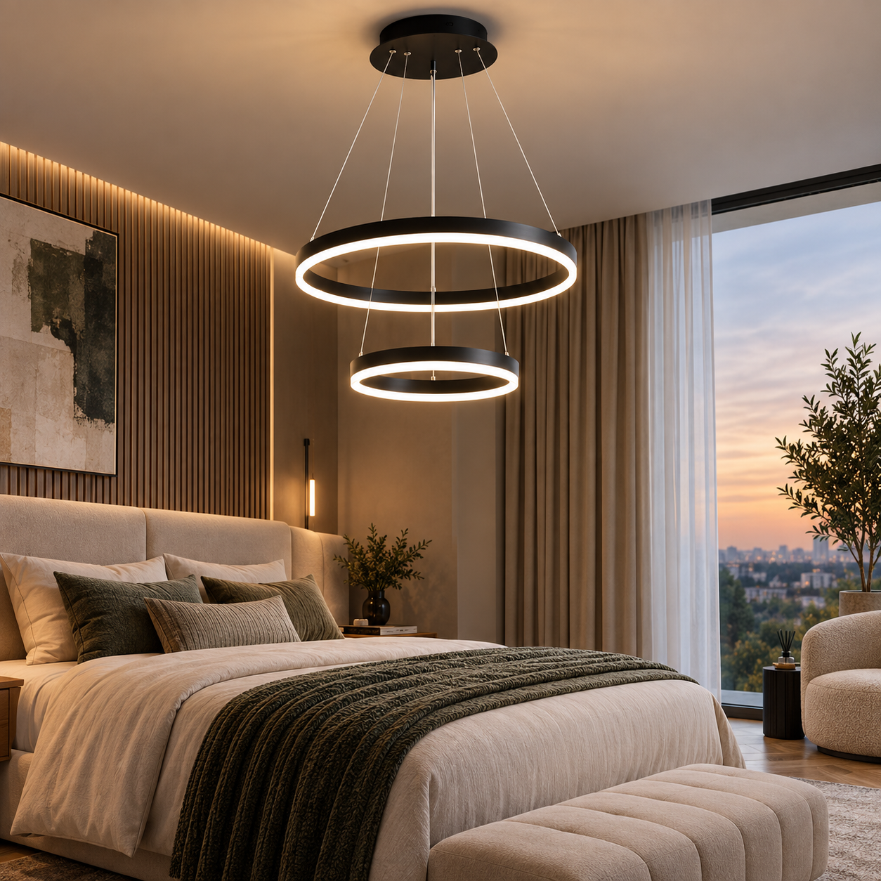 Candelabru LED 102W Minimalist 2 Black, Telecomanda Candelabru LED 102W Minimalist 2 Black, Telecomanda