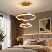 Candelabru LED 102W Minimalist 2 Gold 50+30, Telecomanda