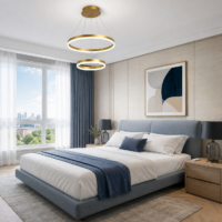 Candelabru LED 102W Minimalist 2 Gold 50+30, Telecomanda