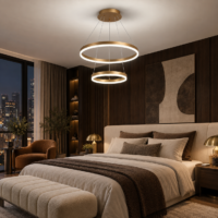 Candelabru LED 102W Minimalist 2 Gold 50+30, Telecomanda