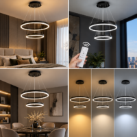 Candelabru LED 102W Minimalist 2 Black, Telecomanda