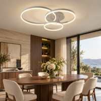 Lustra LED 182W Minimalist 3 Cercuri White, Telecomanda