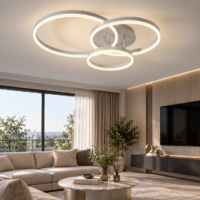 Lustra LED 182W Minimalist 3 Cercuri White, Telecomanda