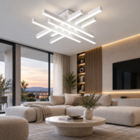 Lustra LED 130W Zig Zag Alb Mini, Telecomanda