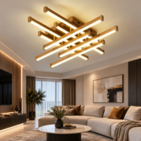 Lustra LED 150W Zig Zag Gold Patrat, Telecomanda