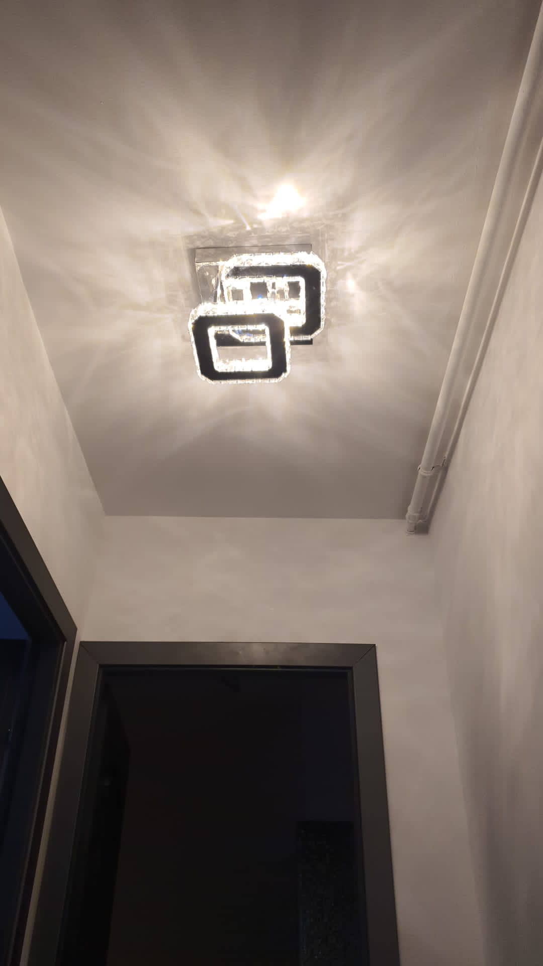Aplica LED 32 W Krystal Double Square Argintiu photo review
