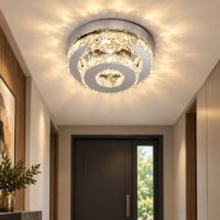 Aplica LED 40W Cristal Double Round Argintiu
