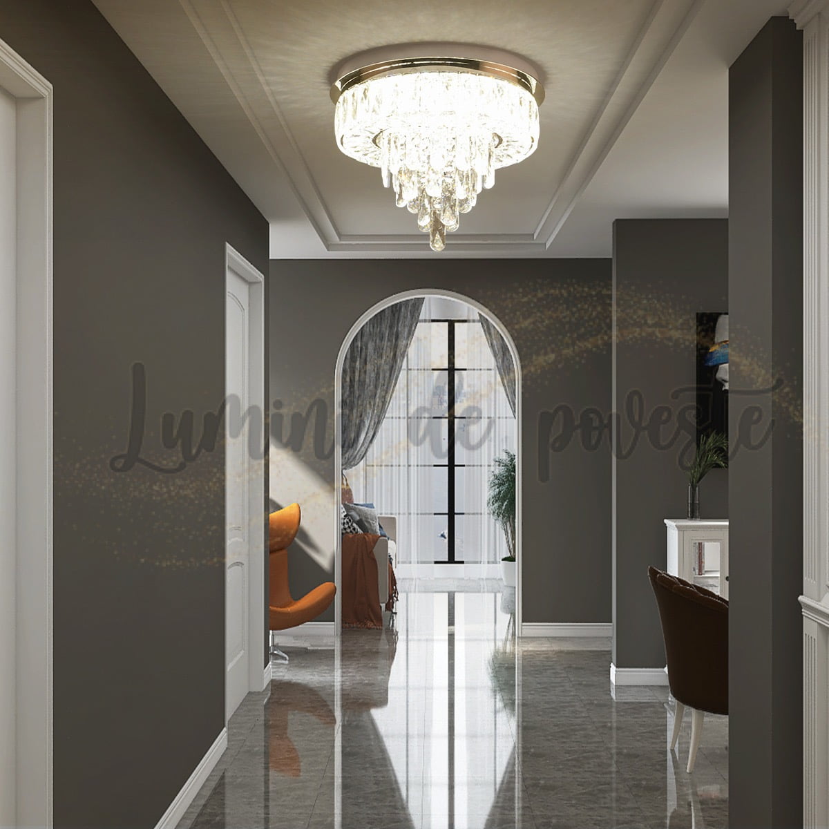 Plafoniera LED 64W Antarctica Mini Rotund, Telecomanda Plafoniera LED 64W Antarctica Mini Rotund, Telecomanda