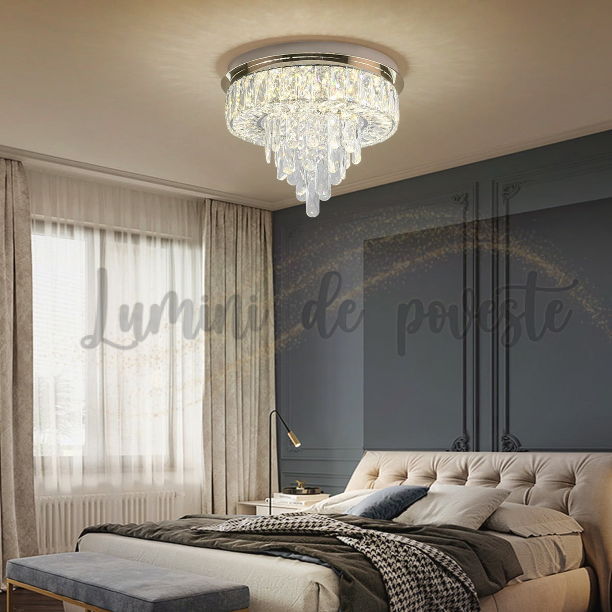 Plafoniera LED 64W Antarctica Mini Rotund, Telecomanda Plafoniera LED 64W Antarctica Mini Rotund, Telecomanda