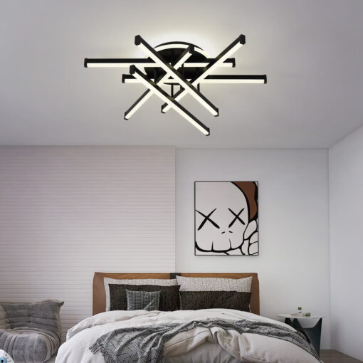 Lustra LED 160W Zig Zag Negru Rotund