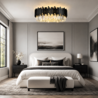 Candelabru Scaly Black 400 (Negru)