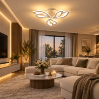 Lustra LED 60W White Lily 3 Mini, Telecomanda